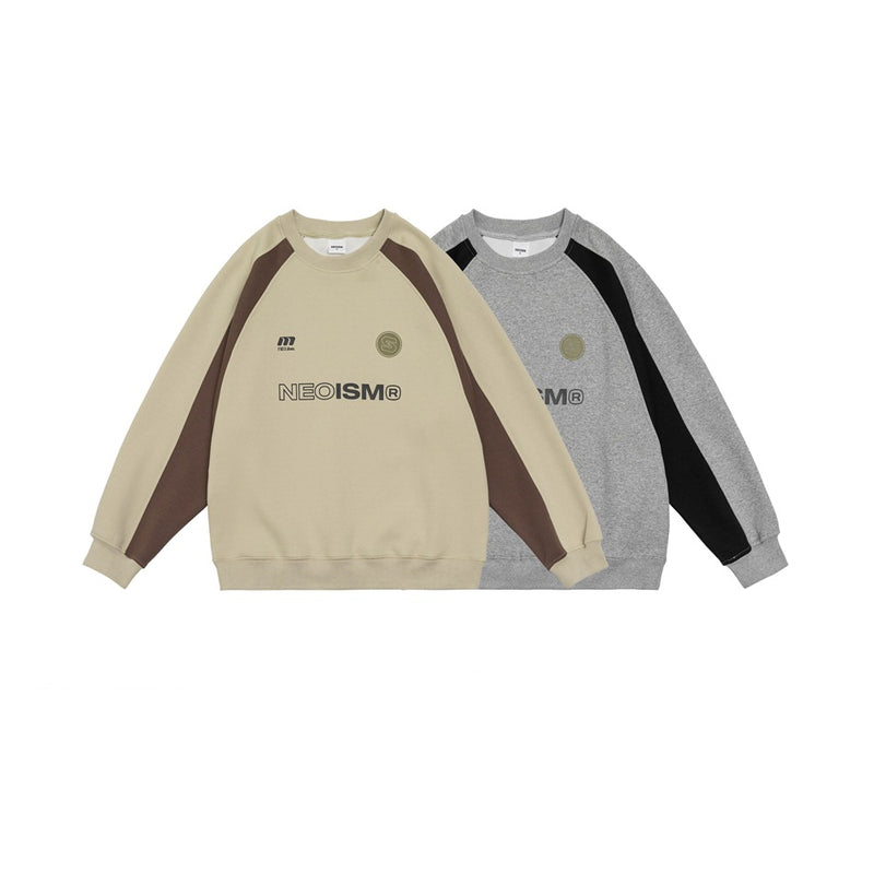 Unisex Hoodie College Style Loose Crew Neck Pullover Sweatshirt Men's Top