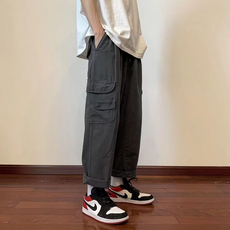 Men Sweatpants Men's Summer Straight Retro Street Skateboarding Pants