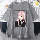 Anime T Shirt Zero Two Graphic Printed T-shirt Women Sum