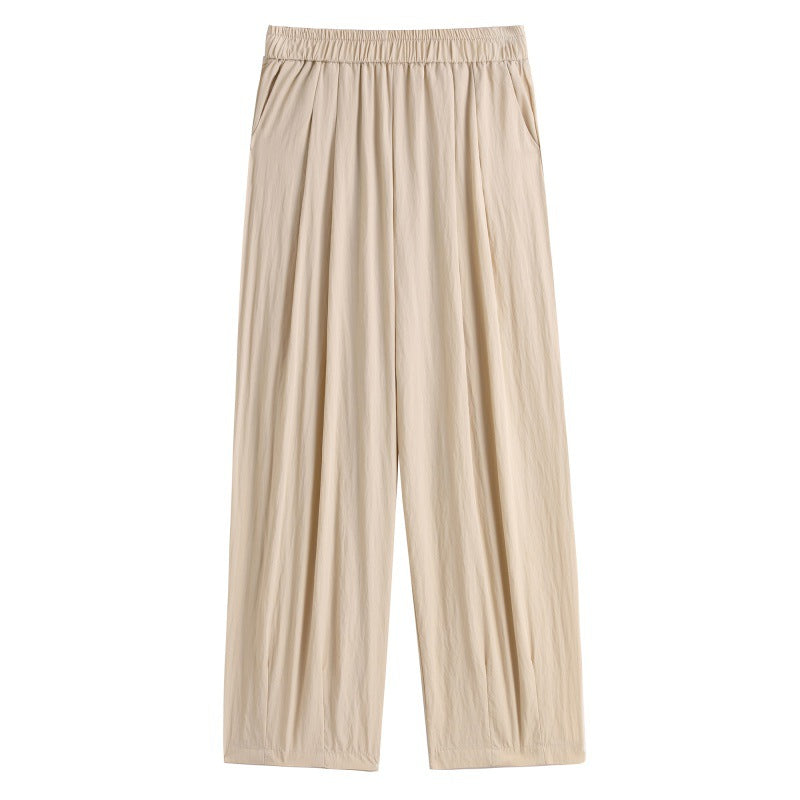 Palazzo Pants Texture Ice Silk Leisure Pants Straight Wide Leg Pants