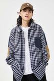Unisex Jacket Autumn Patch Plaid Shirt Women's Clothing