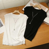 Women T-shirt Ice Silk Sweater Summer Vest Slimming T-shirt