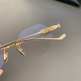 CHH Chrome Hearts Glasses Frameless Perforated Round Vintage Myopia Glasses Frame
