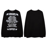Men Long Sleeve Shirt Dark Series Graffiti Printing Upper Clothes Long Sleeves T-shirt Men and Women