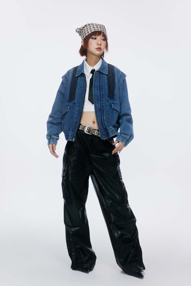 Unisex Jacket Fall Filler Washed Denim Jacket Women's Clothing