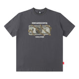 Men T Shirt Retro Personalized Printed Vibe Loose Short Sleeve T-shirt for Men and Women