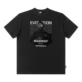 Men T Shirt Summer Retro Portrait Printing round Neck Short Sleeve
