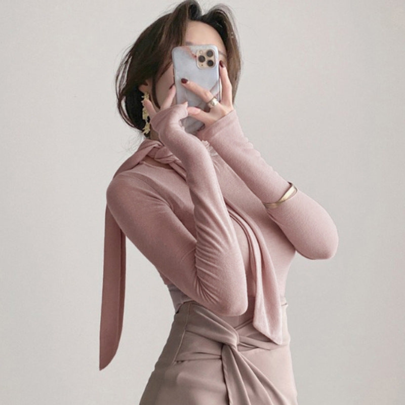 Women Long Sleeve Shirt Women's Half Turtleneck Tight