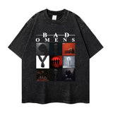 Bad Omens Rock Band Music Tour Washed T-shirts