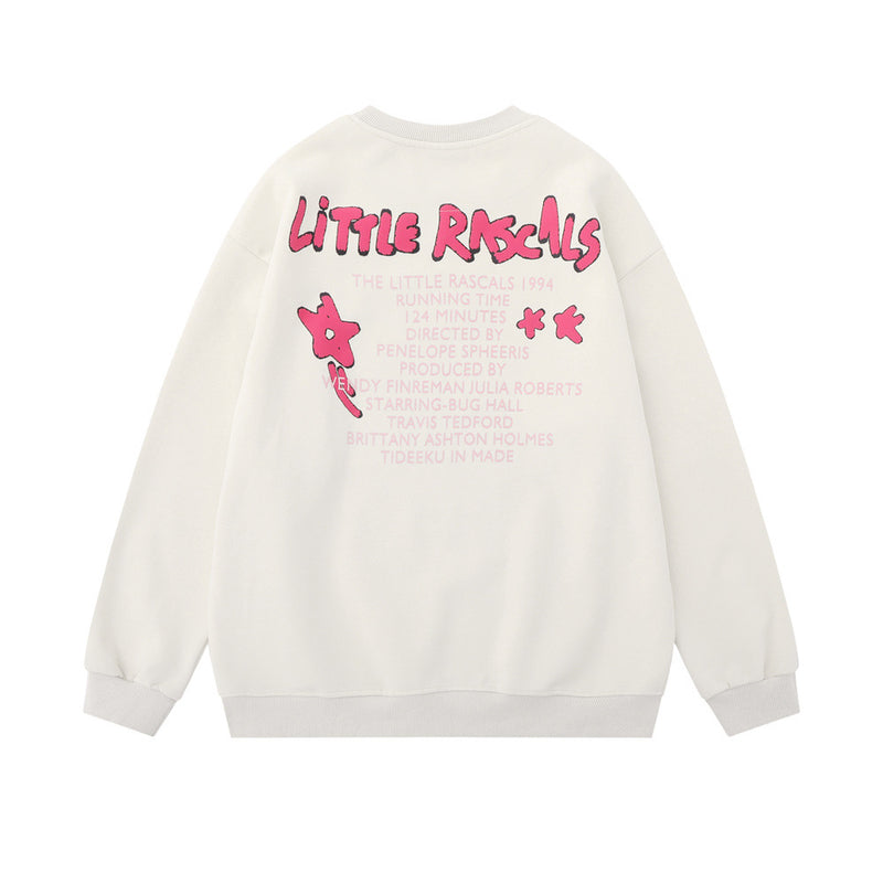 Men Hoodie Hip Hop Portrait Printed Crew Neck Sweatshirt