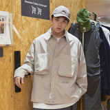 Men Long Sleeve T Shirt Men Loose Street Casual Overshirt All-Match