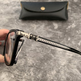 CHH Chrome Hearts Glasses Large Square Large Face Silver Plain Myopia Glasses Frame