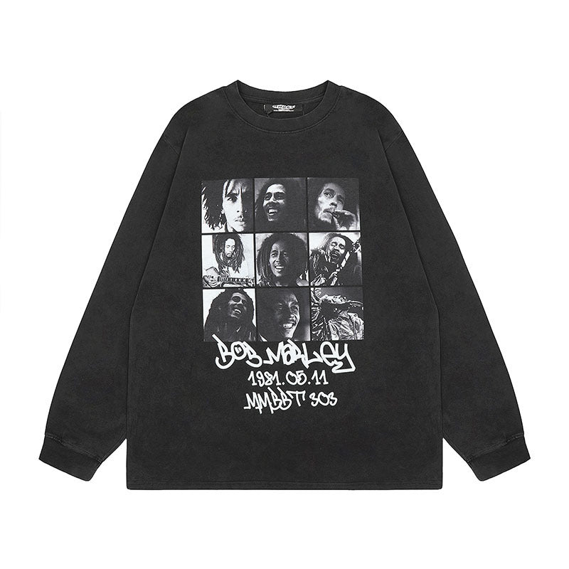 Men Long Sleeve Shirt Vintage Long Sleeve T-shirt Long Sleeve