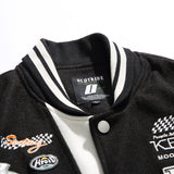 Varsity Jacket Vintage Spring Solid Color Embroidery Loose