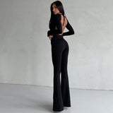 Women Jumpsuit Winter Fashionable Fitted Long Sleeve Jumpsuit