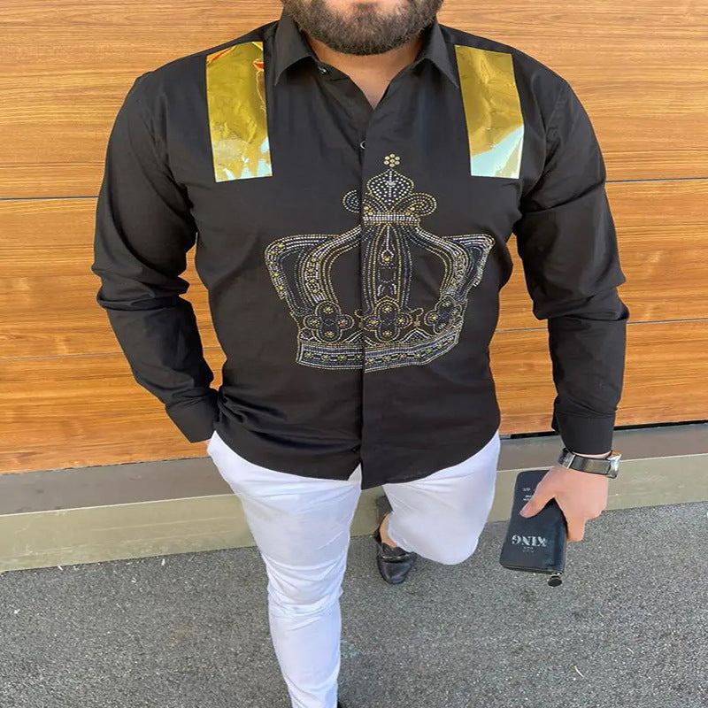 Men Shirt Fall Men's Clothing Vintage Shirt Casual Long Sleeve