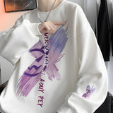 Men Hoodie round Neck Sweater Men's Spring and Autumn Leisure Coat Loose Korean Style