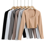 Women T-Shirt Spring and Autumn Sexy Long Sleeve T-shirt Top