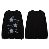 Men Long Sleeve Shirt Denim Embroidered Patch Long Sleeve Bottoming T-shirt Men and Women Couple