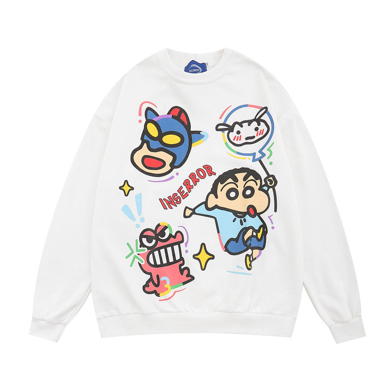 Men Hoodie Crayon Xiaoxin Printed Pullover Sweatshirt Boys Spring and Autumn Leisure Loose