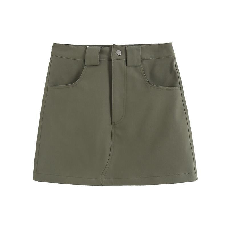 Women's Skirt Spring and Autumn Women's Solid Color Workwear Skirt Skirt