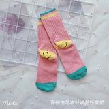 Kapital Sock Heel Smiley Socks Japanese Hiata Hehong Smiley RetroMid-Calf Socks Double Needle Thick Thread