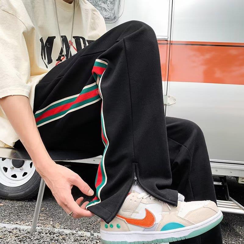 Men Sweatpants Striped Sports Pants Men's Fashion Brand Hip Hop Loose Wide Leg