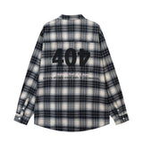 Men Long Sleeved T Shirt Plaid Shirt Digital Printing Letter Long Sleeve Top Loose Casual Shirt