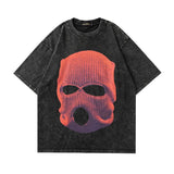 Men T Shirt Hiphot Printed Wash T-shirt Vintage Short Sleeve T-shirt