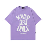 Men T Shirt Letter Short Sleeve T-shirt Men's Retro Loose Pure Cotton Couple