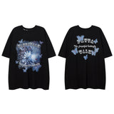 Men T Shirt Hiphop Street Retro Printed Couple Short Sleeve T-shirt Men and Women