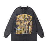 Men Long Sleeve Shirt Washing Long Sleeve Bottoming T-shirt Male and Female Trendy Brand Long T-shirt
