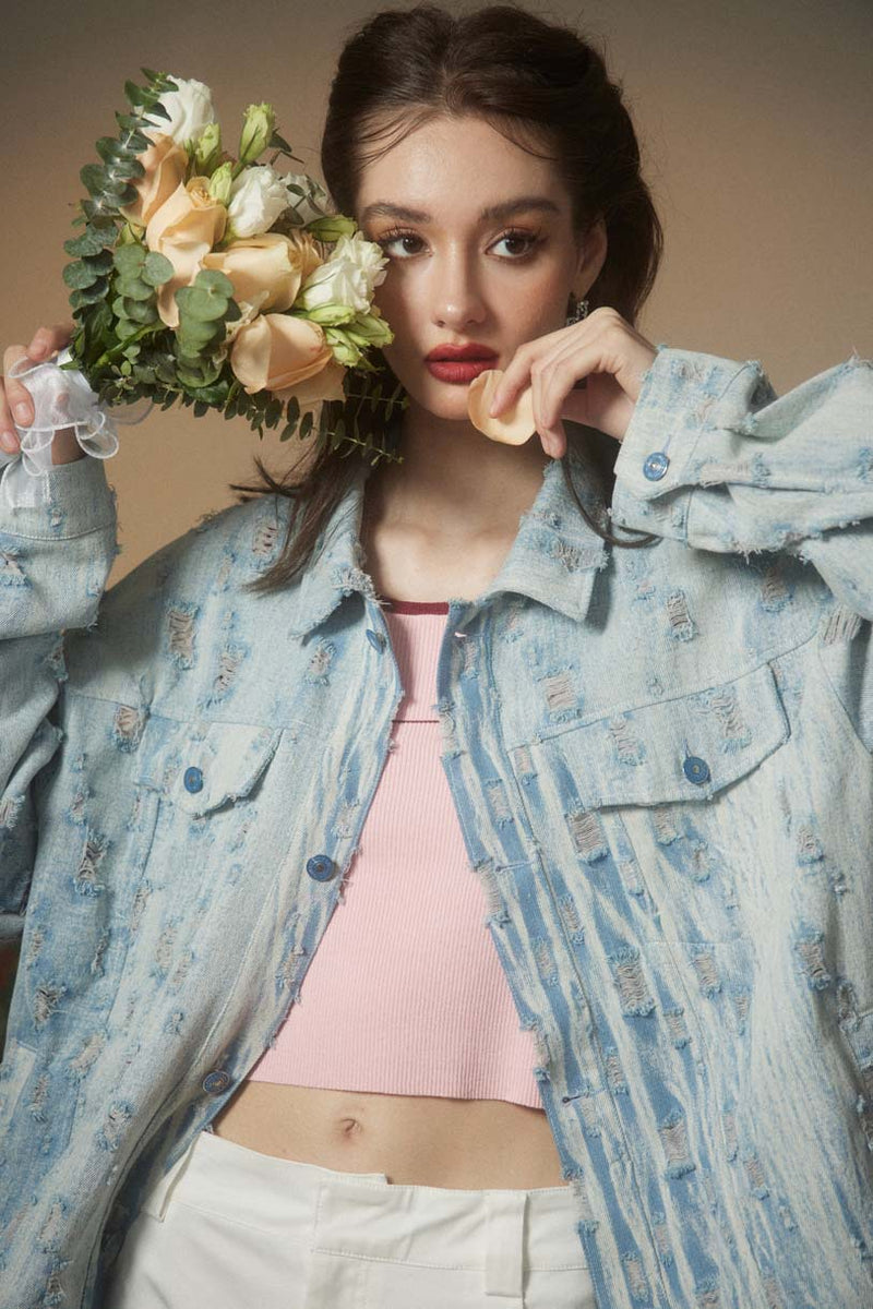 Unisex Jacket Fall Vintage Denim Jacket