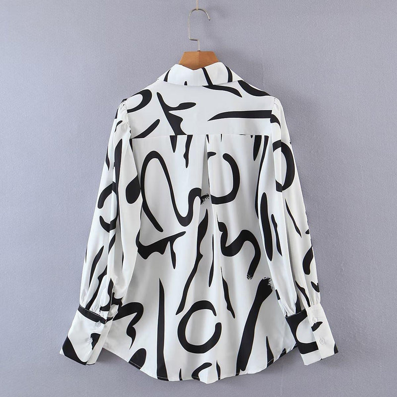 Women's T-Shirt Autumn Fashion Printed Long-Sleeved Shirt Women's Casual
