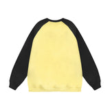 Men Hoodie Printed Crew Neck Sweatshirt Men's Color Matching Long Sleeve Autumn and Winter