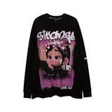 Men Long Sleeve Shirt Dark Depressed Printed Long Sleeve T-shirt Men's Sweater Couple