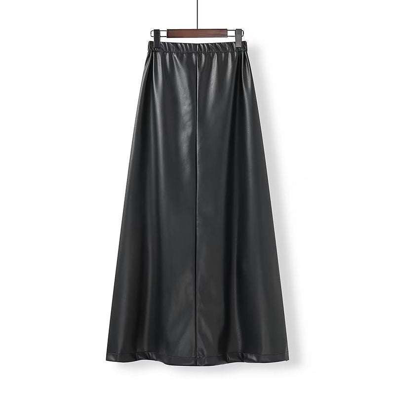 Women Skirt Women's Autumn and Winter Commuter Leather Skirt