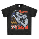 Mike Tyson T Shirt Boxer Character Printing Loose and Old