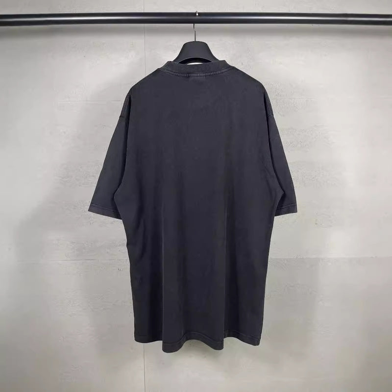 Mens T-shirts 24SS new Paris city night print T-shirt oversize