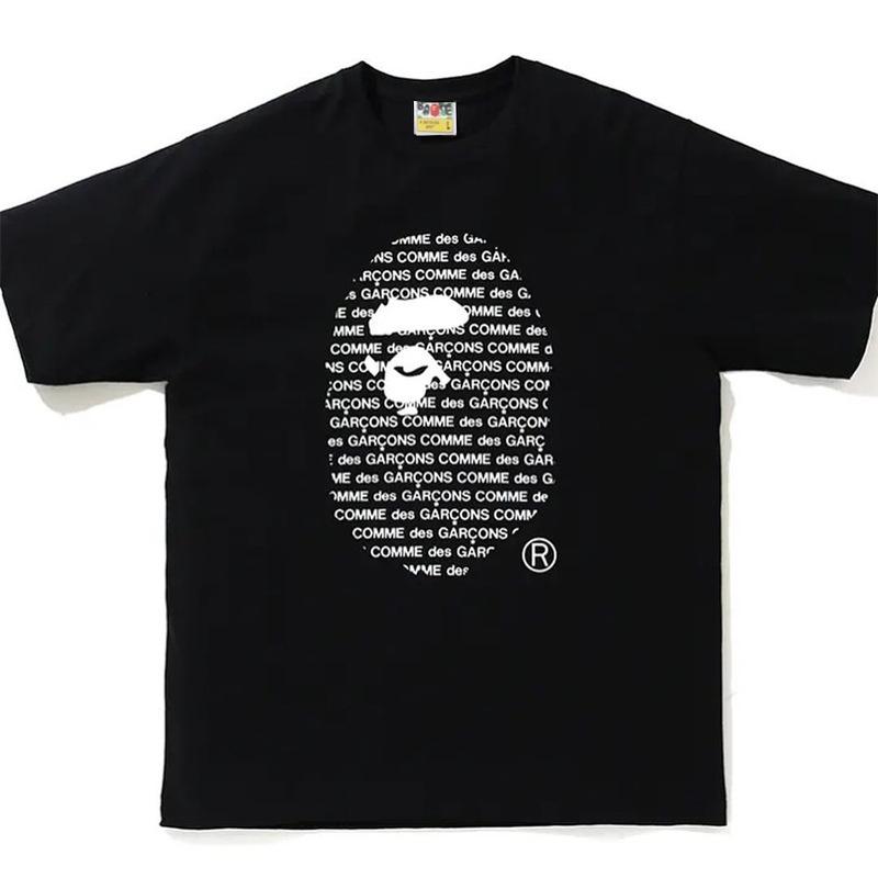 Bathing Ape T Shirt Letter Ape Head Printed Cotton Short Sleeve T-shirt