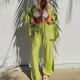 Jungle Print Maxi Dress Fall Fashion Suit Two-Piece Set
