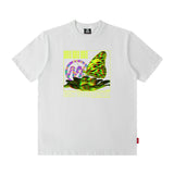 Men T Shirt Rose Print Short Sleeve Loose Fashion Brand Hip Hop Men