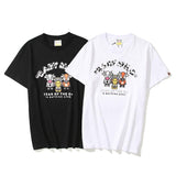 Bathing Ape T Shirt Summer Plus Size Loose Cartoon Anime Print Short Sleeve T-shirt