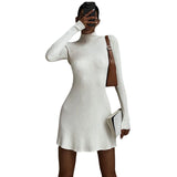 Women's Desses Long-Sleeved Knitted Dress Women's Autumn and Winter
