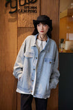 Unisex Jacket Autumn Washed Jacquard Denim Coat Women's Clothing