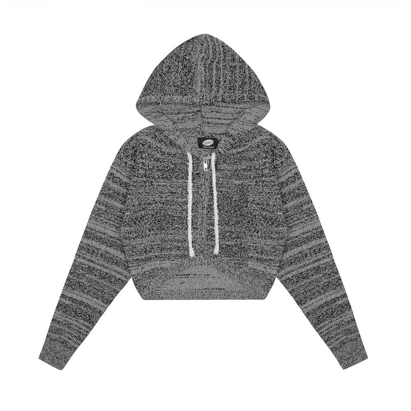 Women Sweater Short Knitted Hooded Cardigan Women's Autumn Long Sleeve Sweater