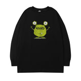 Men Long Sleeve Shirt Alien Printed Long Sleeve T-shirt Men's Loose round Neck Couple