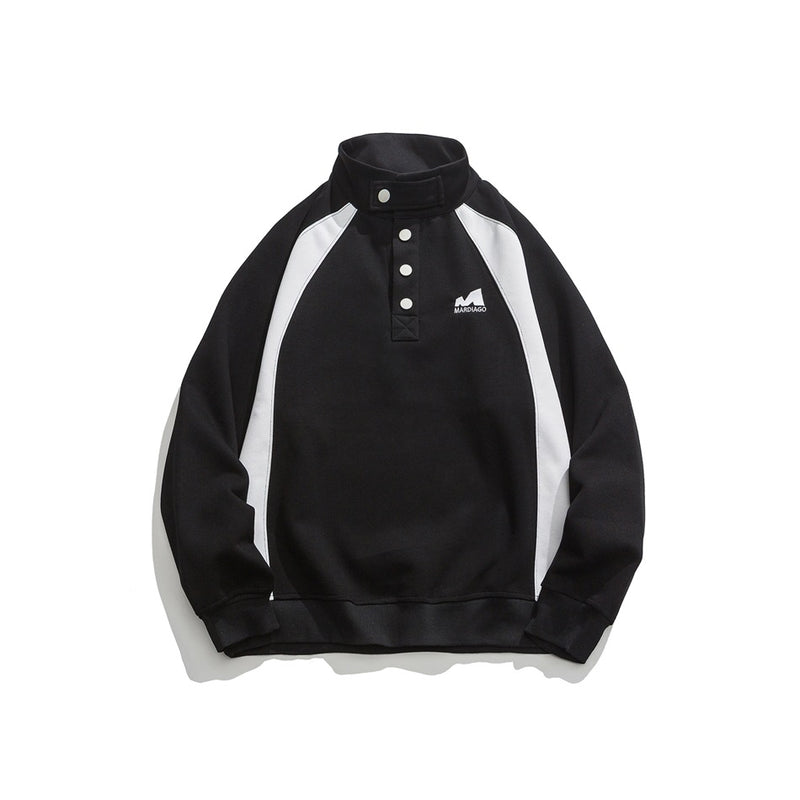 Unisex Hoodie Retro Patchwork Sports Men's Women's Pullover