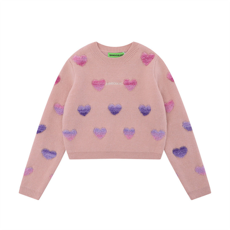 Women Sweater Short Knitwear for Girls Autumn Casual Short Long-Sleeved Sweater