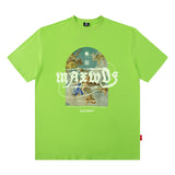 Men T Shirt Hip Hop Astronaut Printed Short Sleeve T-shirt Men and Women Couple